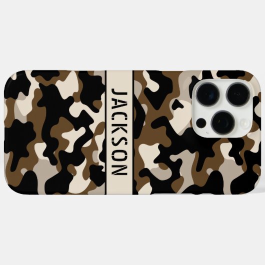 Black and Brown Camouflage Personalized Case-Mate iPhoneケース (裏面 (横))
