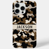 Black and Brown Camouflage Personalized Case-Mate iPhoneケース (裏面)