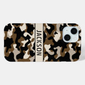 Black and Brown Camouflage Personalized Case-Mate iPhoneケース (裏面 (横))