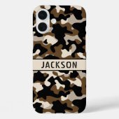 Black and Brown Camouflage Personalized Case-Mate iPhoneケース (裏面)