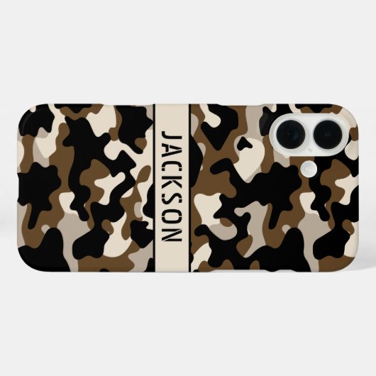Black and Brown Camouflage Personalized Case-Mate iPhoneケース (裏面 (横))