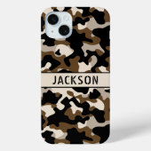 Black and Brown Camouflage Personalized Case-Mate iPhoneケース (裏面)