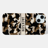 Black and Brown Camouflage Personalized Case-Mate iPhoneケース (裏面 (横))