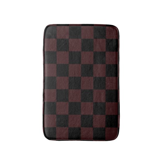 Black and Brown Checkered Bath Mat バスマット (正面縦)