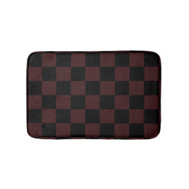 Black and Brown Checkered Bath Mat バスマット