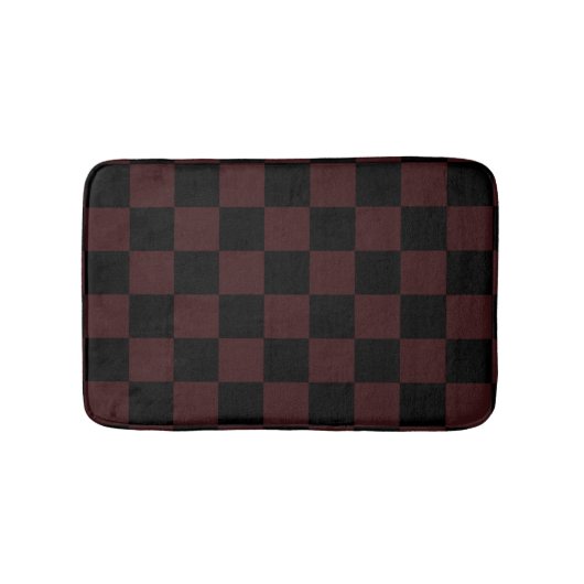 Black and Brown Checkered Bath Mat バスマット (正面)