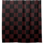 Black and Brown Checkered Shower Curtain シャワーカーテン (正面)