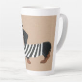 Black and Brown Dachshund Treat Thief Jailbird カフェラテマグ (右アングル)