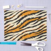 Black and Brown Tiger Stripes Pattern  薄葉紙 (クラフト)