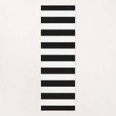 Black and Classic White Horizontal Striped ヨガマット (正面)