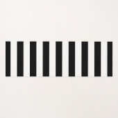 Black and Classic White Horizontal Striped ヨガマット (正面(横))