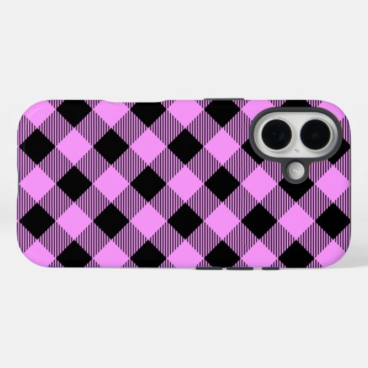 Black and Coral Checked Case-Mate iPhoneケース (裏面 (横))