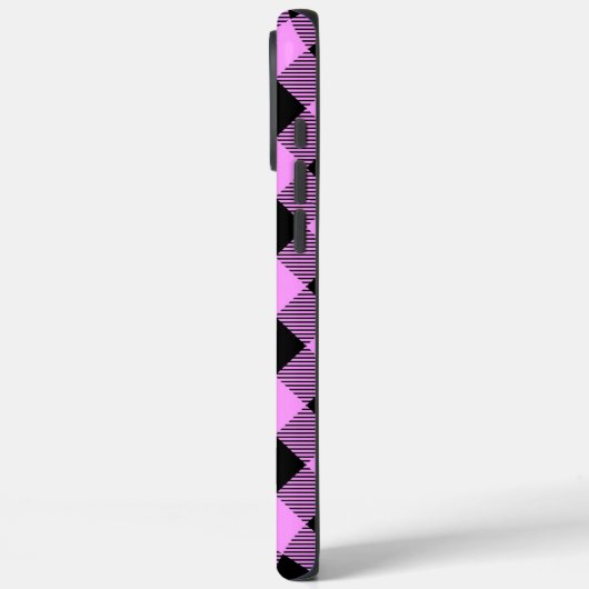 Black and Coral Checked Case-Mate iPhoneケース (裏面 / 左)