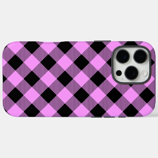Black and Coral Checked Case-Mate iPhoneケース (裏面 (横))