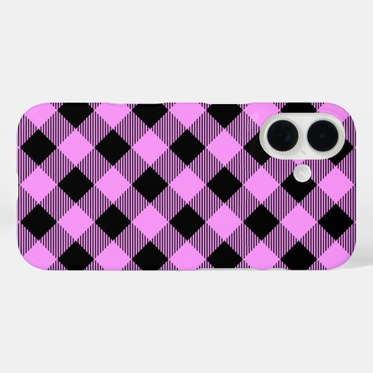 Black and Coral Checked Case-Mate iPhoneケース (裏面 (横))