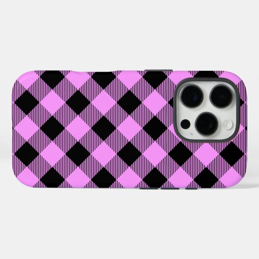 Black and Coral Checked Case-Mate iPhoneケース (裏面 (横))