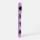 Black and Coral Checked iPhoneケース (右側面)