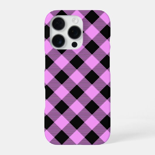 Black and Coral Checked iPhoneケース (裏面)