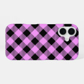 Black and Coral Checked iPhone 16ケース (裏面横)