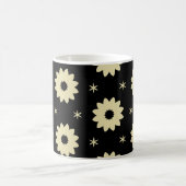 Black and Cream Abstract Floral Coffee Mug コーヒーマグカップ (中央)