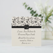 Black and Cream Floral Post-Wedding Invitation 招待状 (スタンド正面)