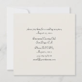 Black and Cream Floral Post-Wedding Invitation 招待状 (裏面)