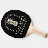 Black and Cream Pineapple Wedding Arch & Name 卓球ラケット (横)