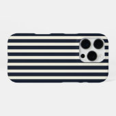 Black and Cream Striped Phone Case iPhoneケース (裏面横)
