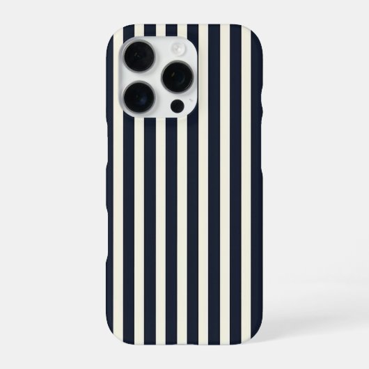 Black and Cream Striped Phone Case iPhoneケース (裏面)