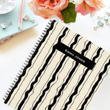 Black and Cream Stripes Fun Simple Elegant Custom
