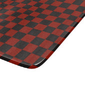 Black and Deep red checkerboard pattern カッティングボード (角)