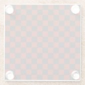 Black and Deep red checkerboard pattern ガラスコースター (裏面)