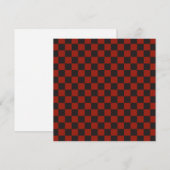Black and Deep red checkerboard pattern サンキューカード (正面/裏面)