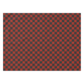Black and Deep red checkerboard pattern テーブルクロス (正面(横))