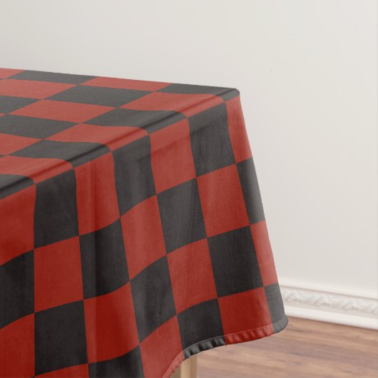 Black and Deep red checkerboard pattern テーブルクロス (インサイチュ)
