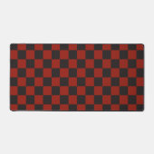 Black and Deep red checkerboard pattern デスクマット (正面)