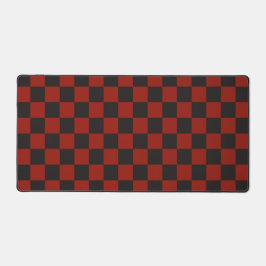 Black and Deep red checkerboard pattern デスクマット