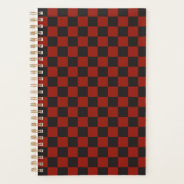 Black and Deep red checkerboard pattern プランナー手帳