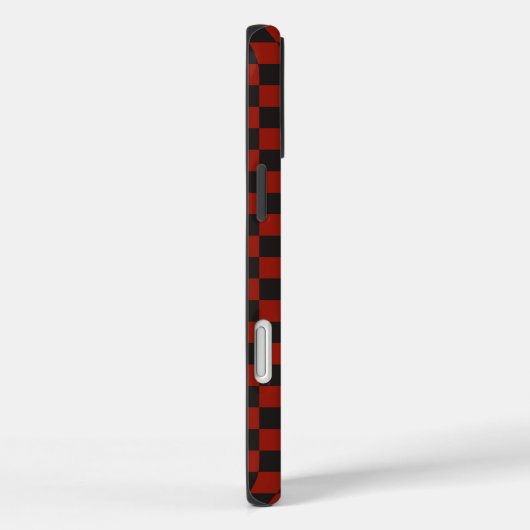 Black and Deep red checkerboard pattern Case-Mate iPhoneケース (裏面 / 右)