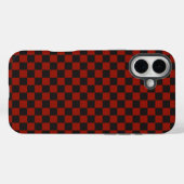Black and Deep red checkerboard pattern Case-Mate iPhoneケース (裏面 (横))