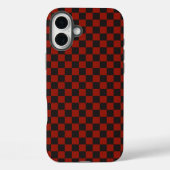 Black and Deep red checkerboard pattern Case-Mate iPhoneケース (裏面)
