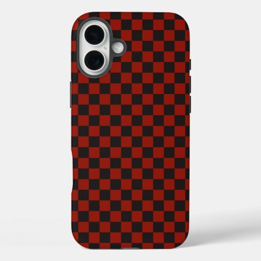 Black and Deep red checkerboard pattern Case-Mate iPhoneケース (裏面)