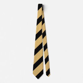 Black and Faux Glitter Gold Diagonal Stripes Tie ネクタイ
