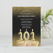Black and Gold 101st Birthday Invitation For Him 招待状 (スタンド正面)