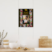 Black And Gold 17 Photo Collage 2026 Graduation ポスター (キッチン)