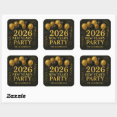 Black And Gold 2026 New Year Party スクエアシール (シート)