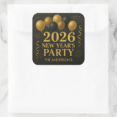 Black And Gold 2026 New Year Party スクエアシール (バッグ)