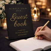 Black and Gold 50th Anniversary Guest Book Sign 台座サイン