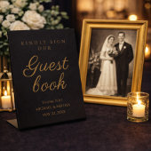 Black and Gold 50th Anniversary Guest Book Sign 台座サイン