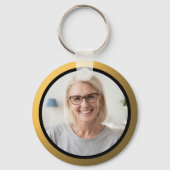 Black And Gold 50th Birthday Guest Thank You Photo キーホルダー (裏面)